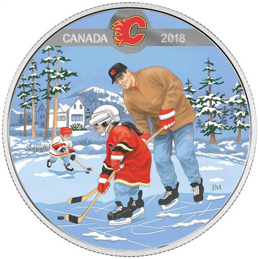 2018 Canada $10 Learning to Play - Calgary Flames - Fine Silver (No Tax)