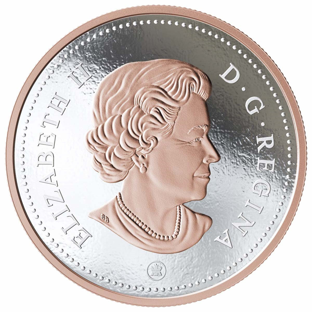 2018 Canada $1 Big Coin Rose-Gold Plated 5oz. Fine Silver (No Tax)