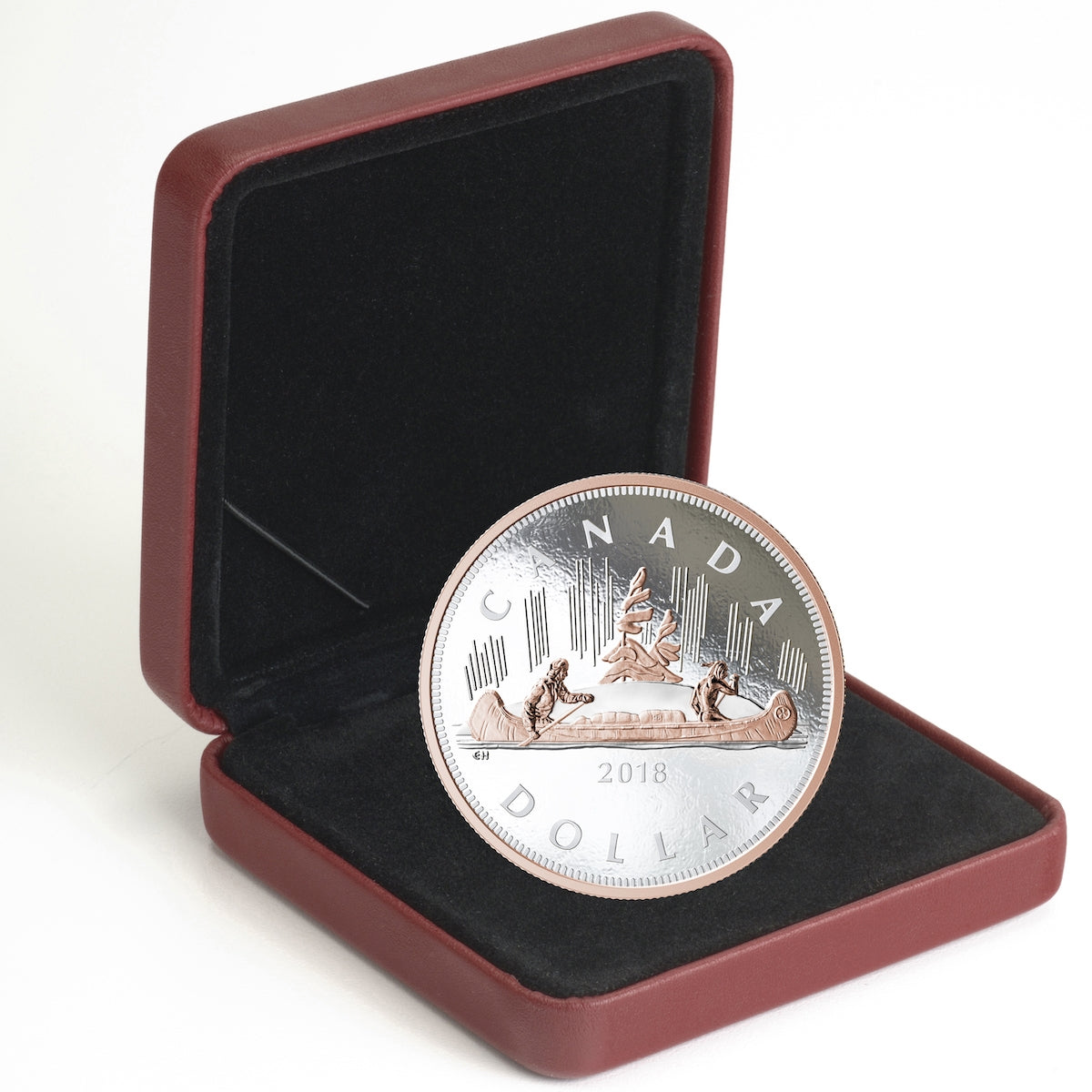 2018 Canada $1 Big Coin Rose-Gold Plated 5oz. Fine Silver (No Tax)