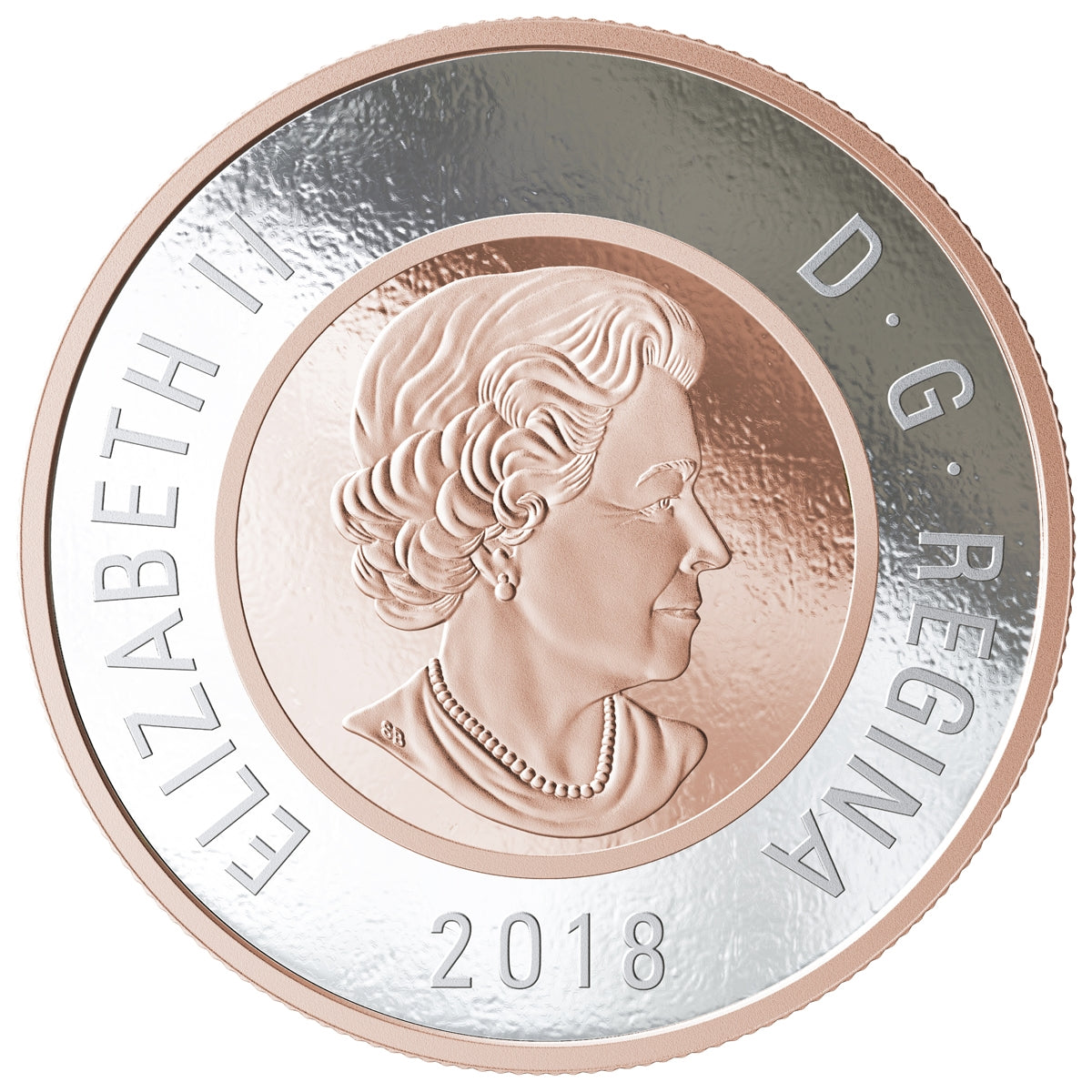 2018 Canada $2 Big Coin Rose-Gold Plated 5oz. Fine Silver (No Tax)