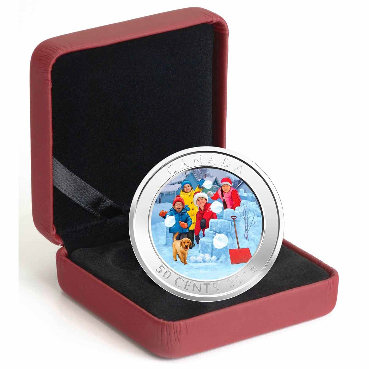 2018 Canada 50-cent 3D Snowball Fight Lenticular Coin