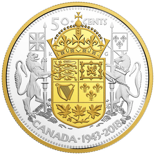 2018 Canada 50-cent 75th Anniversary of the 1943 Half Dollar (TAX Exempt)