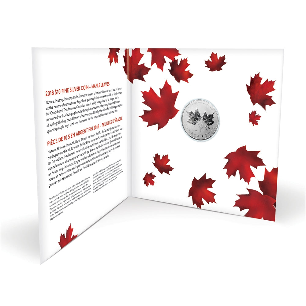 2018 Canada $10 Maple Leaves Silver Coin (TAX Exempt)