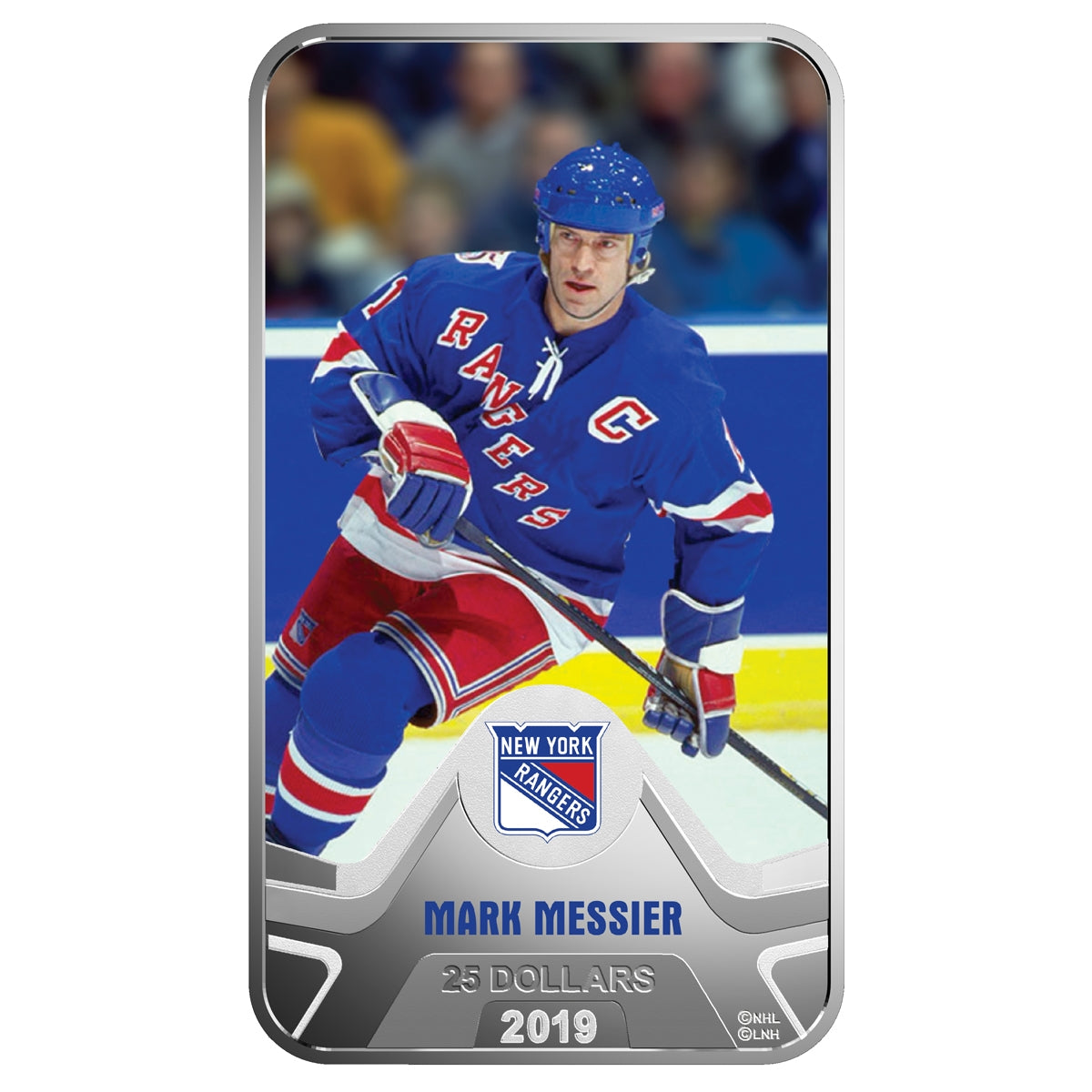 2019 Canada $25 New York Rangers Mark Messier Rectangular (No Tax)
