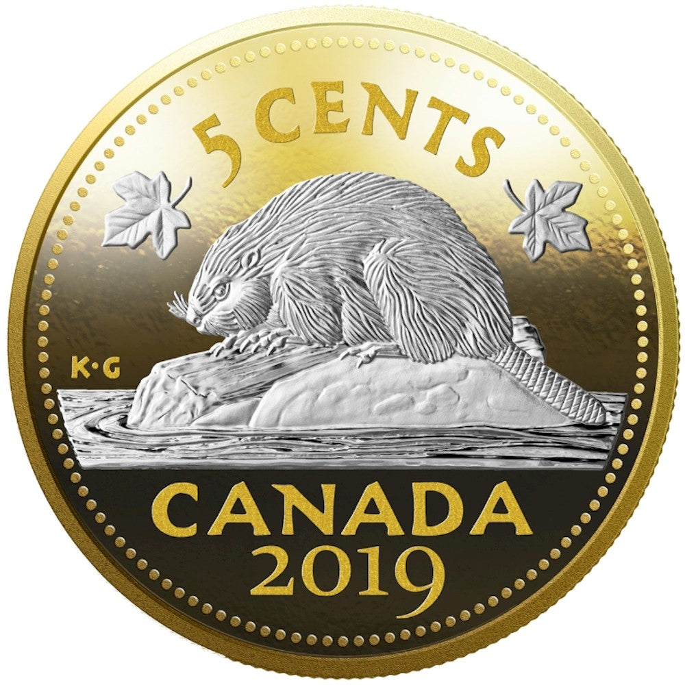 2019 Canada Big Coin 5oz. Reverse-Gold Plated Silver 7-coin Set (No Tax)