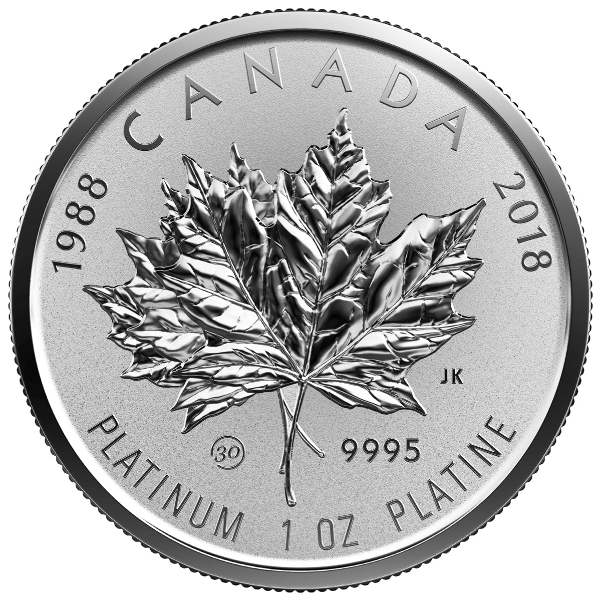 2018 Canada 30th Anniv. of the Platinum Maple Leaf Platinum Fractional Set (No Tax)