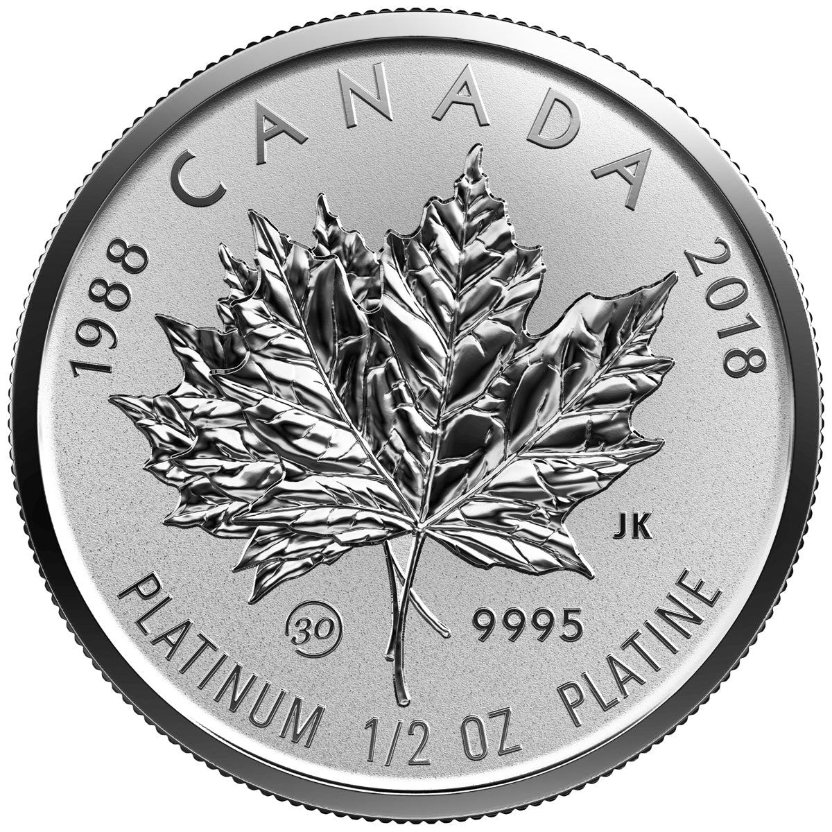 2018 Canada 30th Anniv. of the Platinum Maple Leaf Platinum Fractional Set (No Tax)