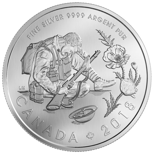 2018 Canada $10 Armistice Fine Silver (No Tax)