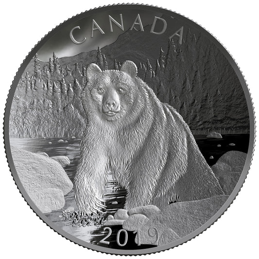 2019 Canada $100 Double Concave Nature's Grandeur - Brown Bear Fine Silver (No Tax)
