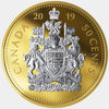 2019 Canada 50-cent Big Coin Reverse Gold Plated 5oz. Fine Silver (No Tax)