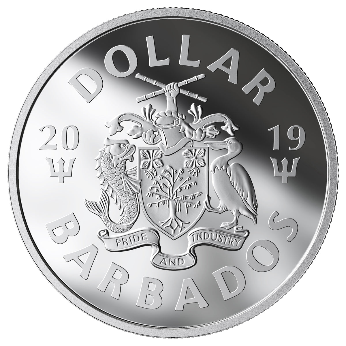 2019 Barbados $1 The Bat Signal Fine Silver (Tax Exempt)