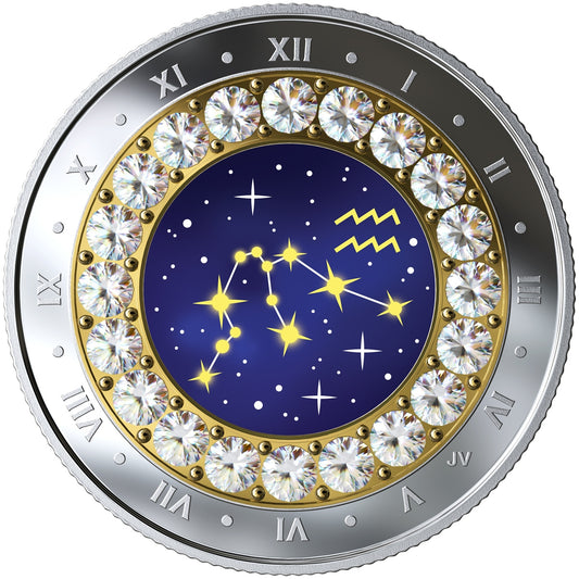 2019 Canada $5 Zodiac Series: Aquarius Fine Silver