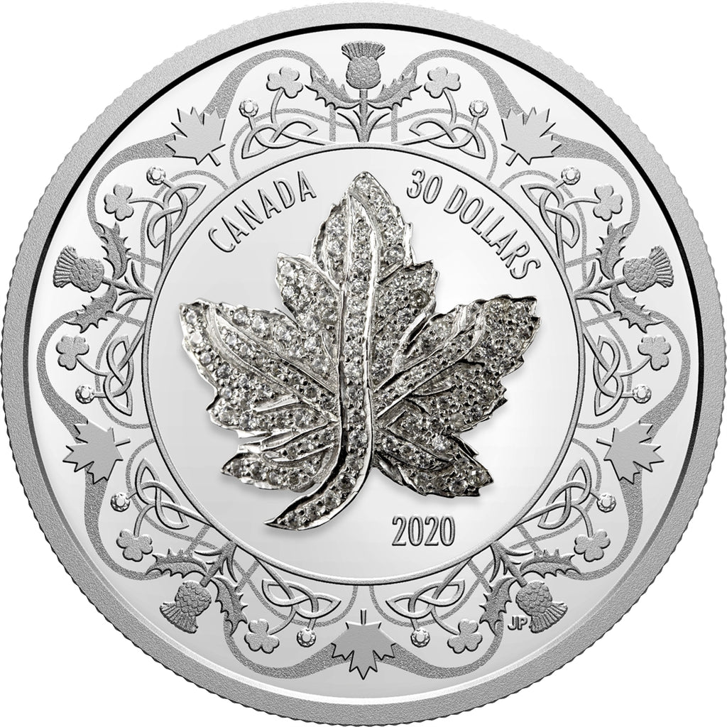 2020 Canada $30 Canadian Maple Leaf Brooch Legacy Fine Silver Coin