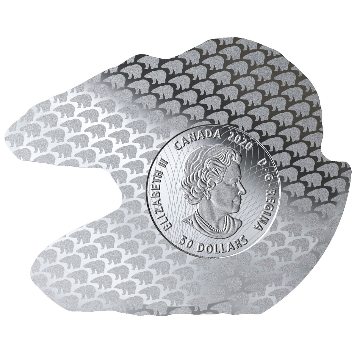 2020 Canada $50 Real Shapes: The Polar Bear Fine Silver Coin (TAX Exempt)