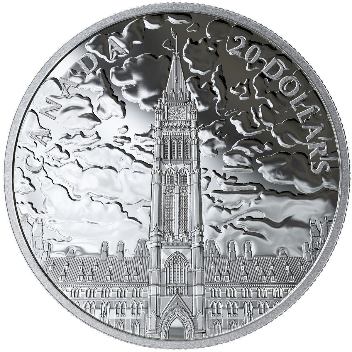 RDC 2019 Canada $20 Lights of Parliament Hill Fine Silver (No Tax) scratched capsule
