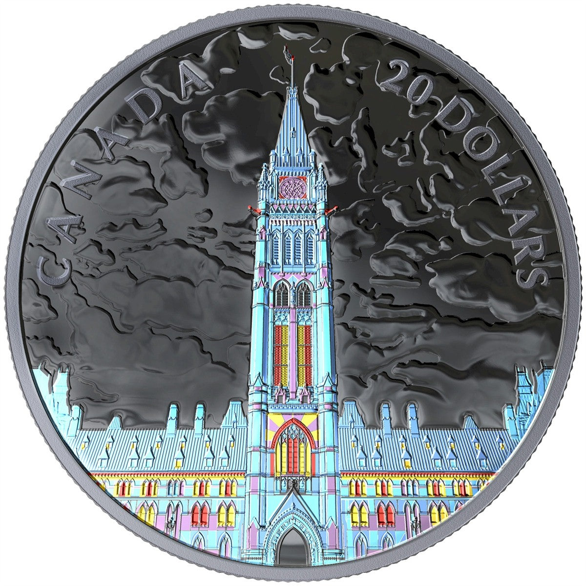 RDC 2019 Canada $20 Lights of Parliament Hill Fine Silver (No Tax) scratched capsule