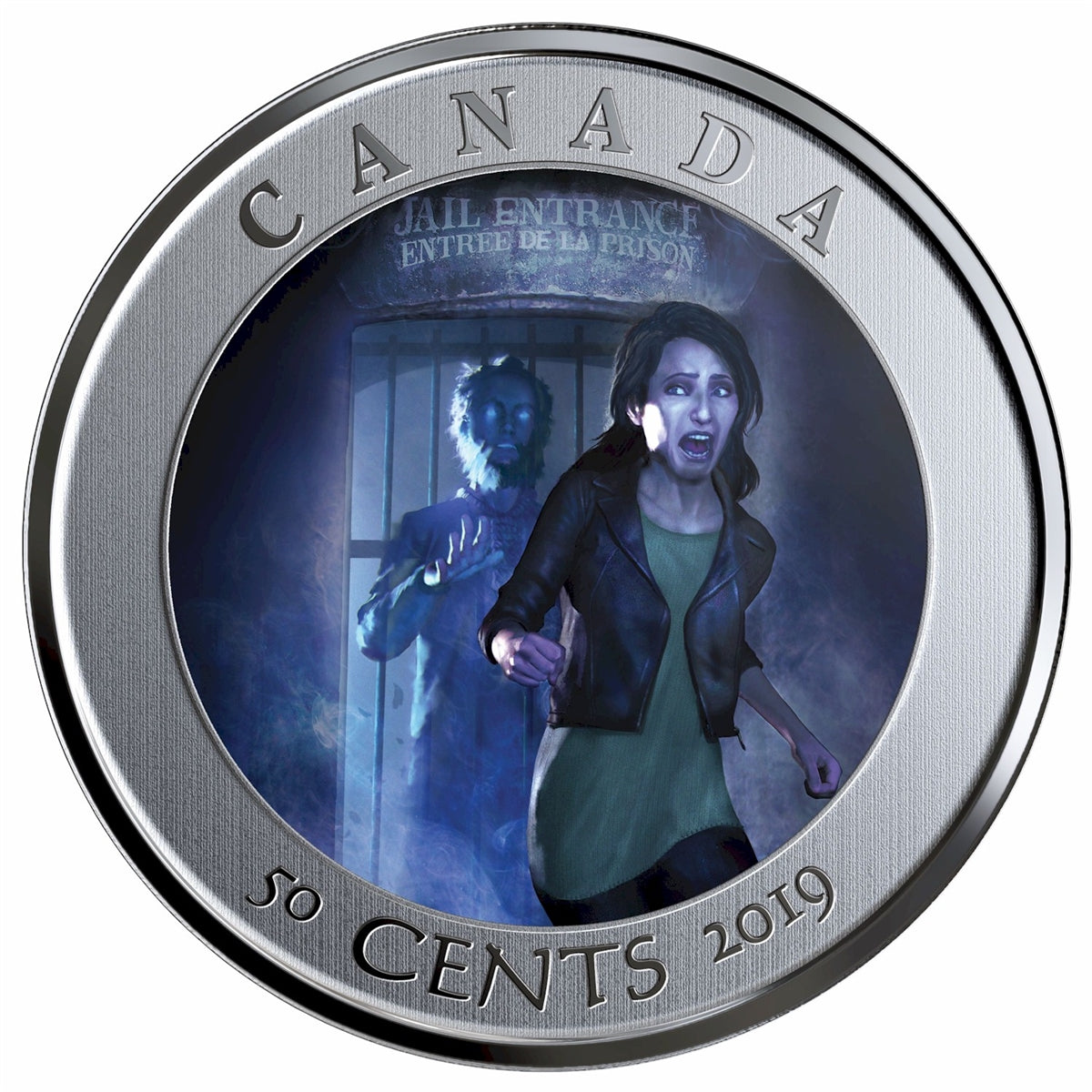 2019 50-cent Spooky Canada - HI Ottawa Jail Hostel Lenticular Coin