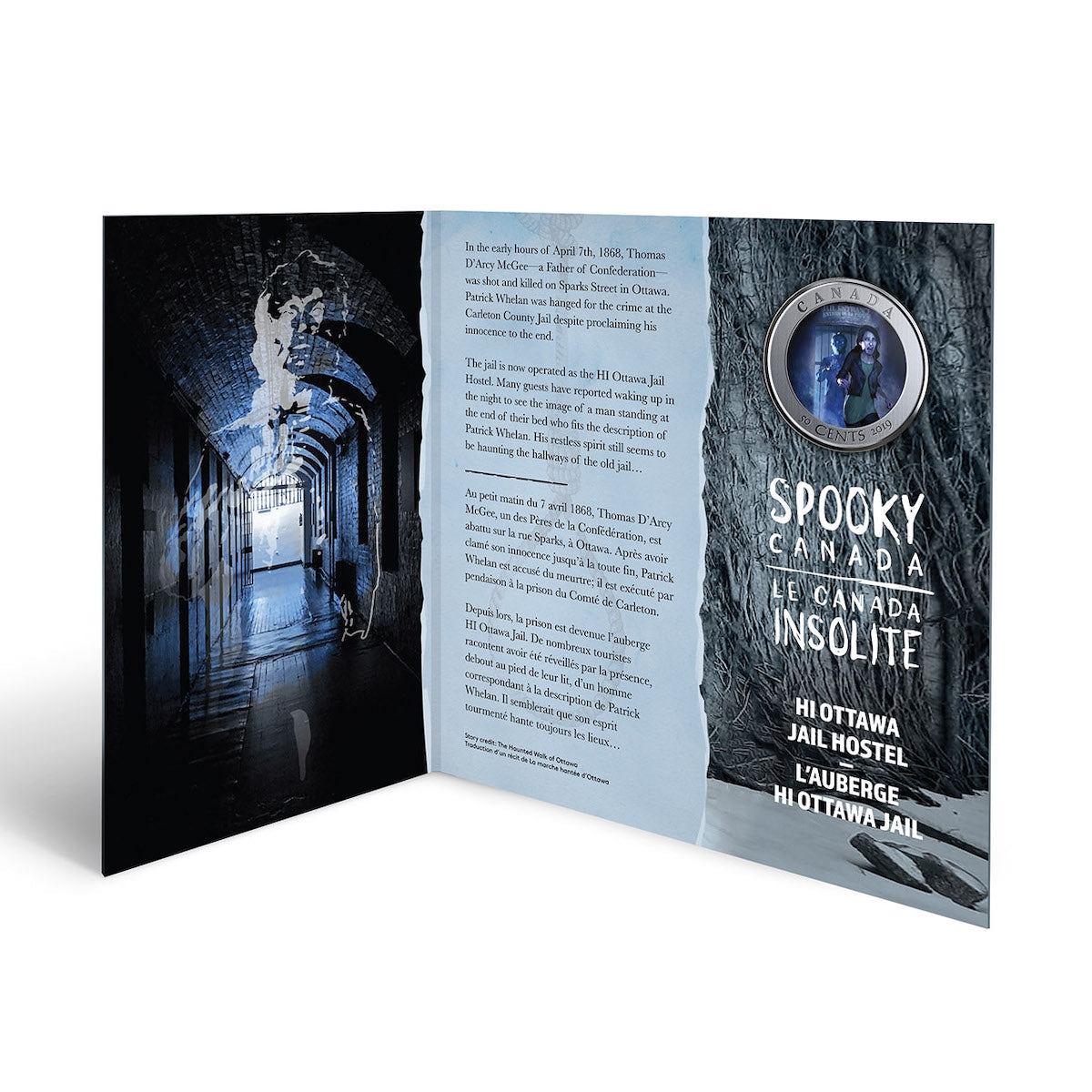 2019 50-cent Spooky Canada - HI Ottawa Jail Hostel Lenticular Coin
