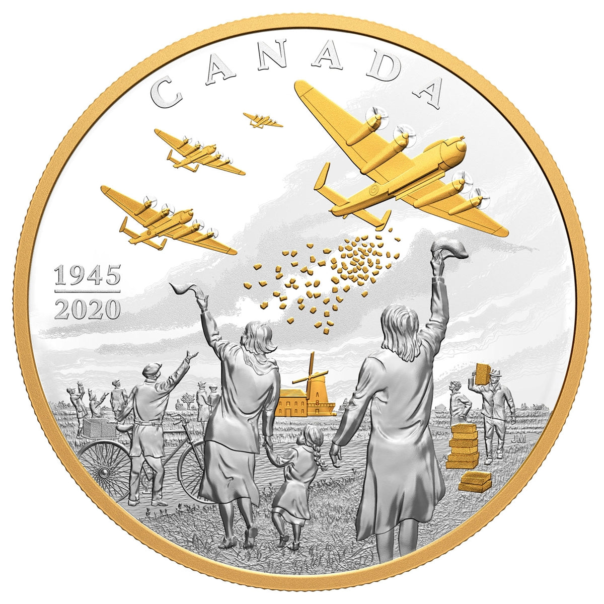 2020 Canada $100 Liberation of the Netherlands: Operation Manna Fine Silver (No Tax) dented sleeve