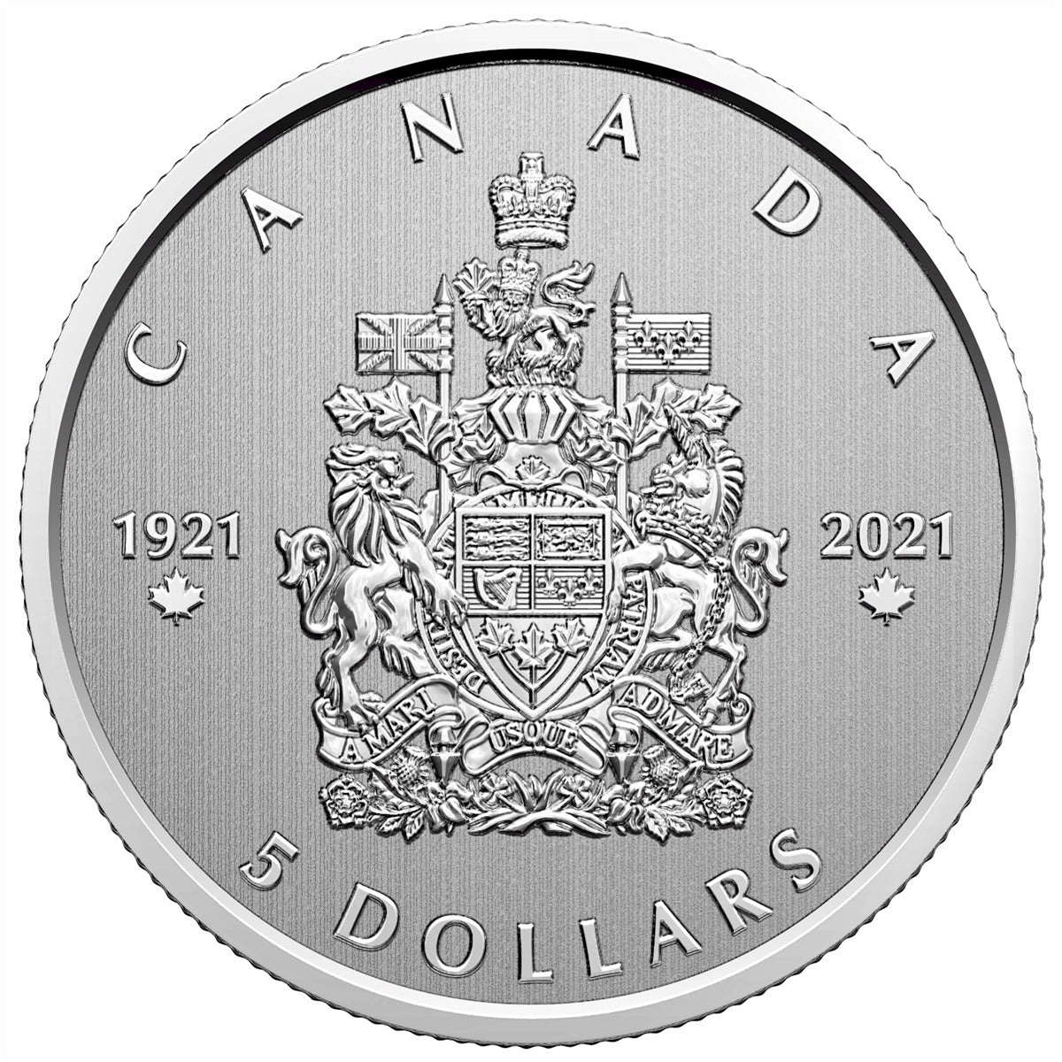 2021 $5 Moments to Hold: Arms of Canada Fine Silver (No Tax)