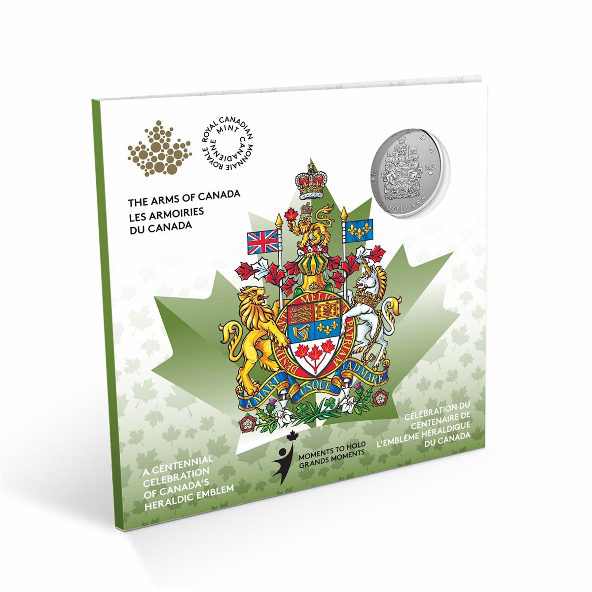 2021 $5 Moments to Hold: Arms of Canada Fine Silver (No Tax)