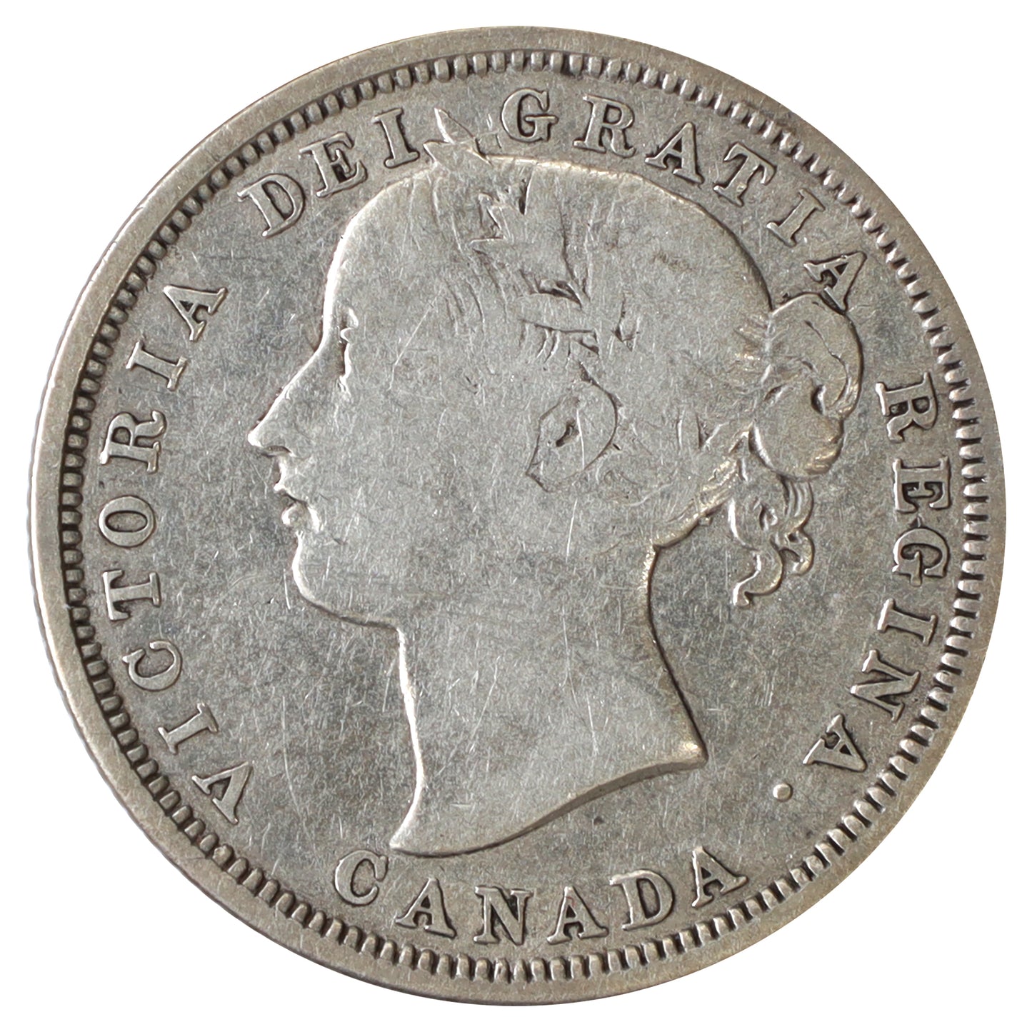 1858 Coinage Canada 20-cents Fine (F12) $