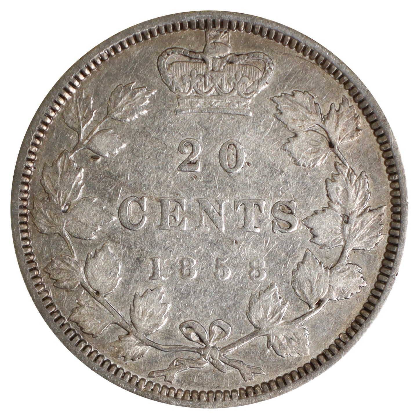 1858 Coinage Canada 20-cents Very Fine (VF20) $