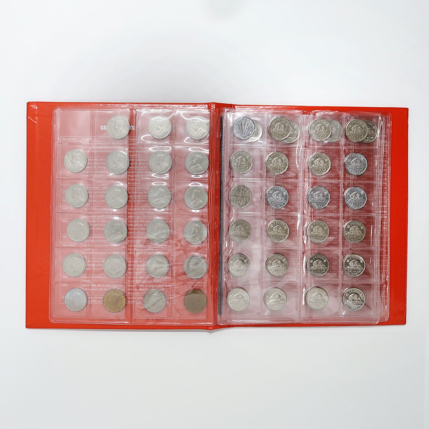 1922-1970 Canada 5-cents collection in Kaskade Collector Album