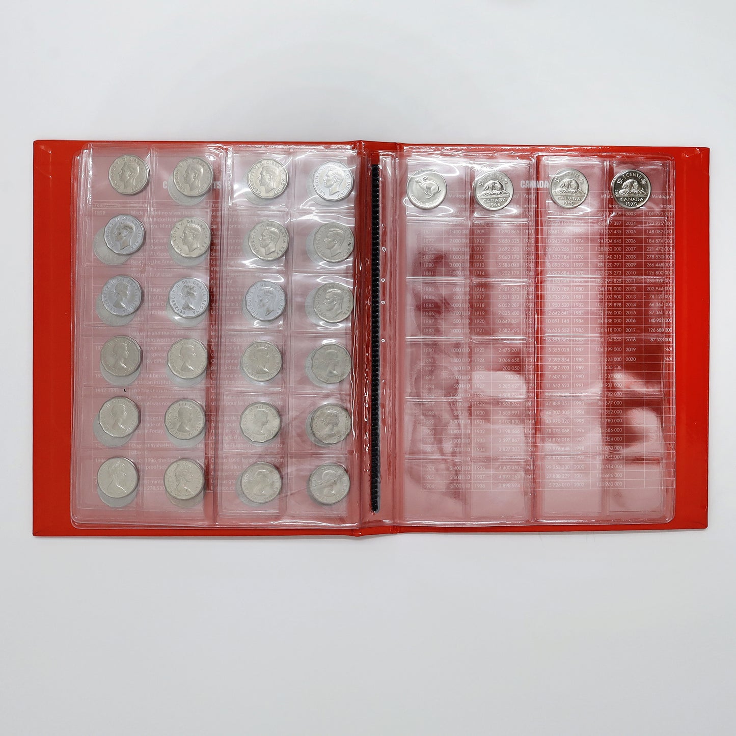 1922-1970 Canada 5-cents collection in Kaskade Collector Album