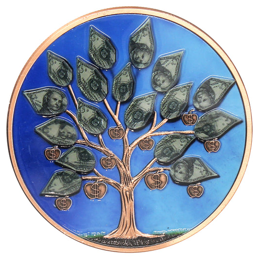 Money Tree Coloured High Relief 5oz. .999 Fine Copper