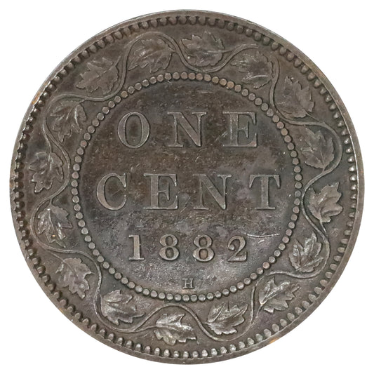 1882H Obv. 1 Single Serif Ns Canada 1-cent Very Fine (VF20)