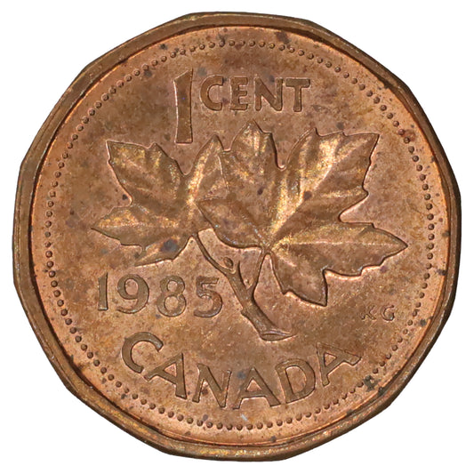 1985 Pointed 5 Canada 1-cent Uncirculated (MS60)