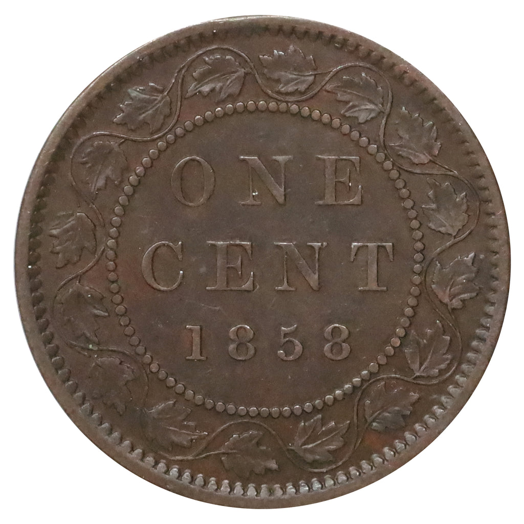 1858 FV & FS Canada 1-cent Extra Fine (EF40) $