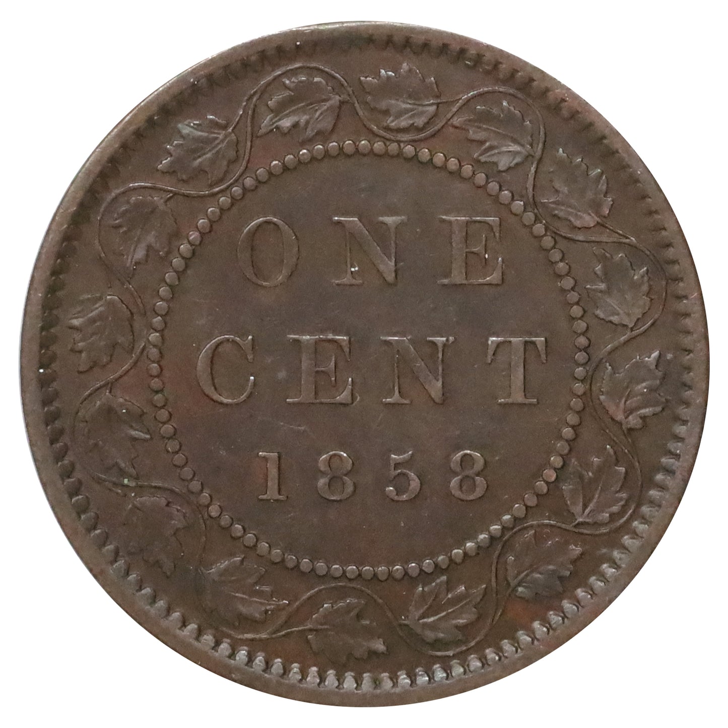 1858 FV & FS Canada 1-cent Extra Fine (EF40) $