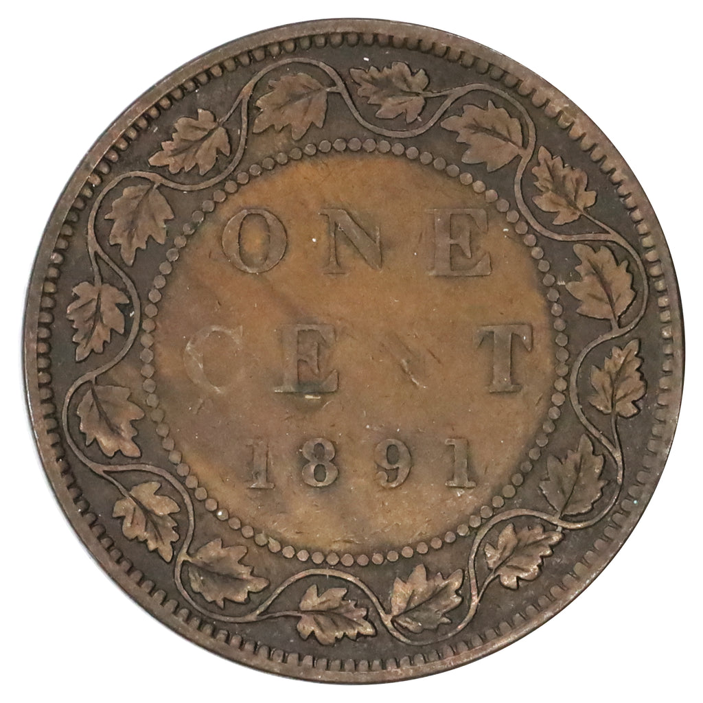 1891 SDSL Obv. 3 Canada 1-cent Fine (F12) $