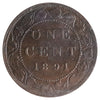 1891 LLSD, Obv. 3 Canada 1-cent ICCS Certified AU50