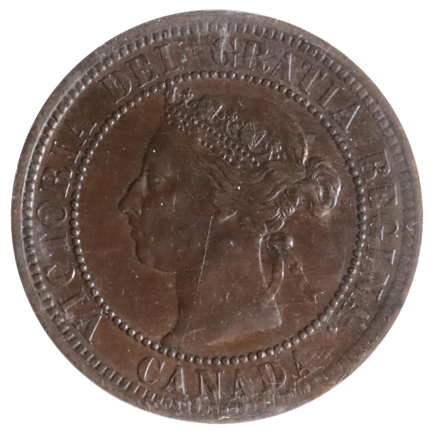 1891 LLSD, Obv. 3 Canada 1-cent ICCS Certified AU50