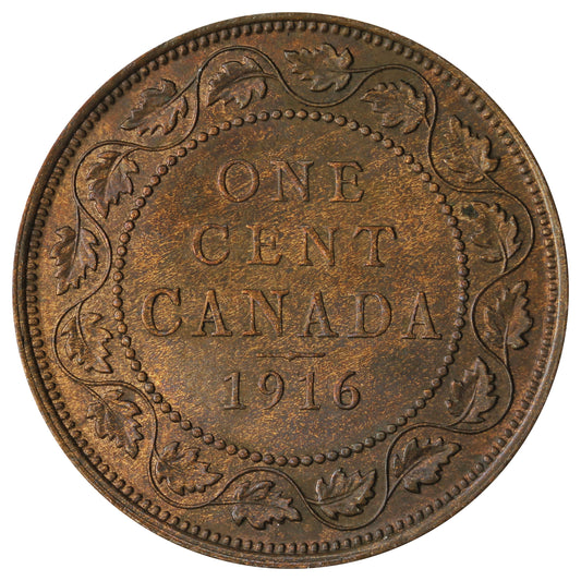 1916 Canada 1-cent AU-UNC (AU55)