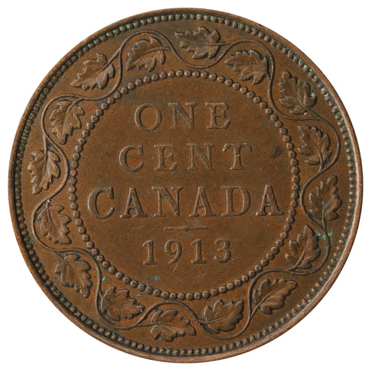 1913 Canada 1-cent VF-EF (VF30)