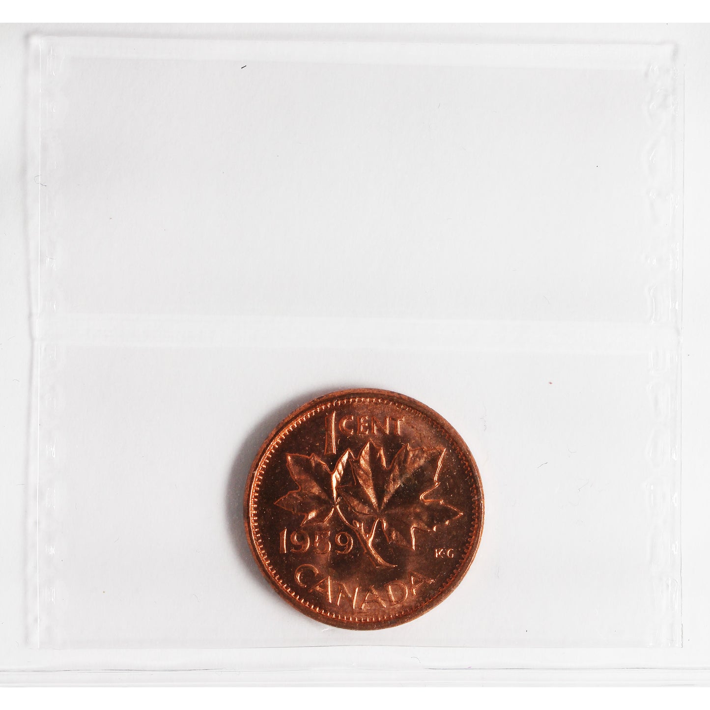 1959 Hanging 9 Canada 1-cent ICCS Certified MS64 Red