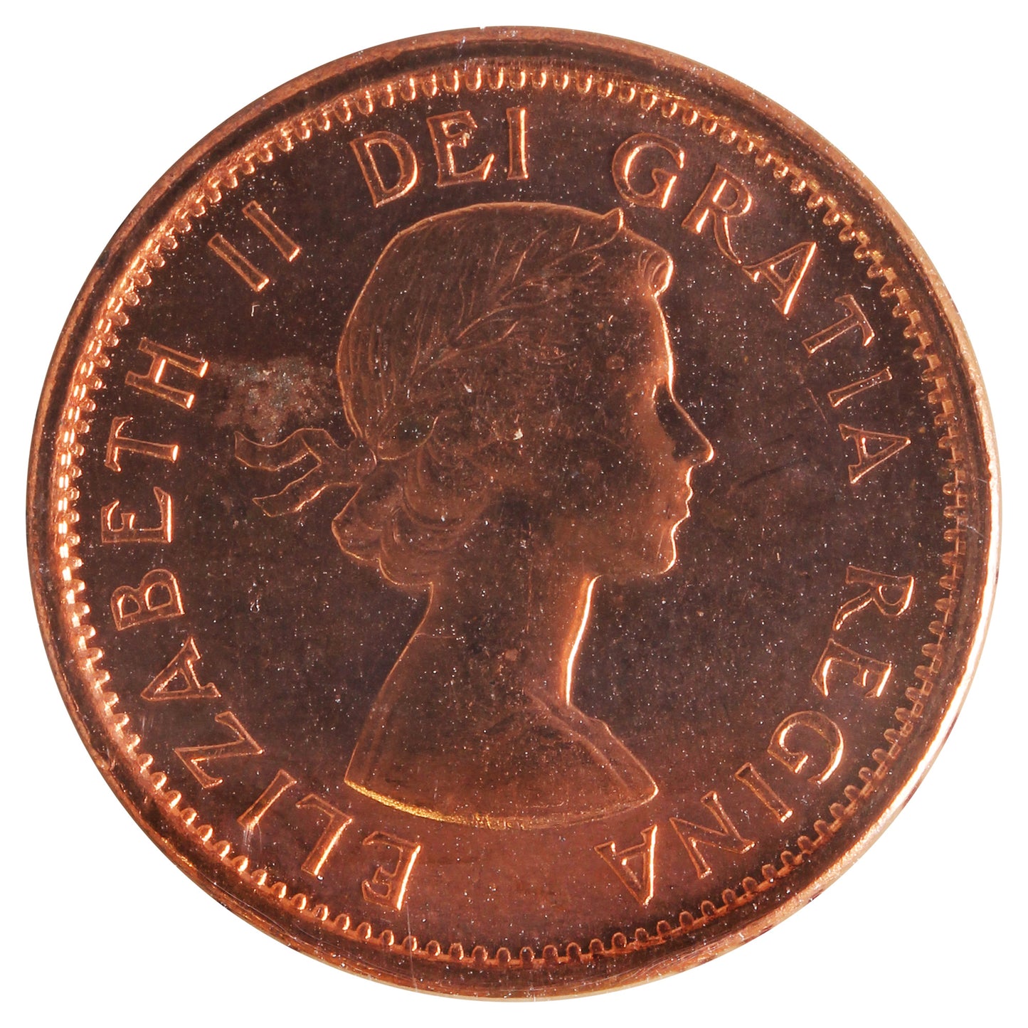 1959 Hanging 9 Canada 1-cent ICCS Certified MS64 Red