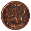 1959 Hanging 9 Canada 1-cent ICCS Certified MS64 Red