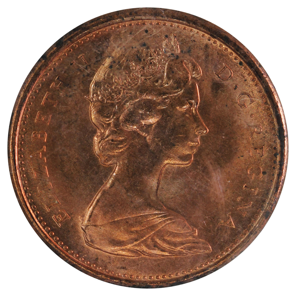 1965 SmBds Blt 5 (Type 2) Canada 1-cent ICCS Certified MS65 Red
