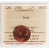 1980 Canada 1-cent ICCS Certified MS65 Red