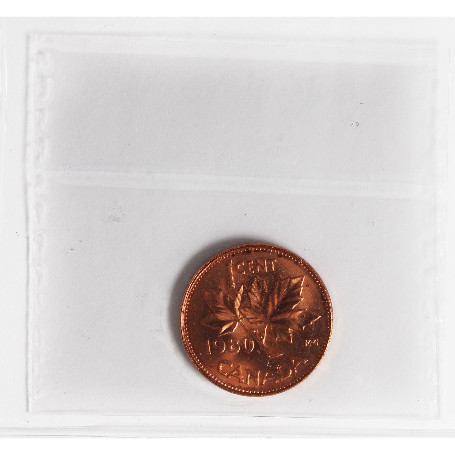 1980 Canada 1-cent ICCS Certified MS65 Red
