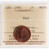 1981 Canada 1-cent ICCS Certified MS66 Red