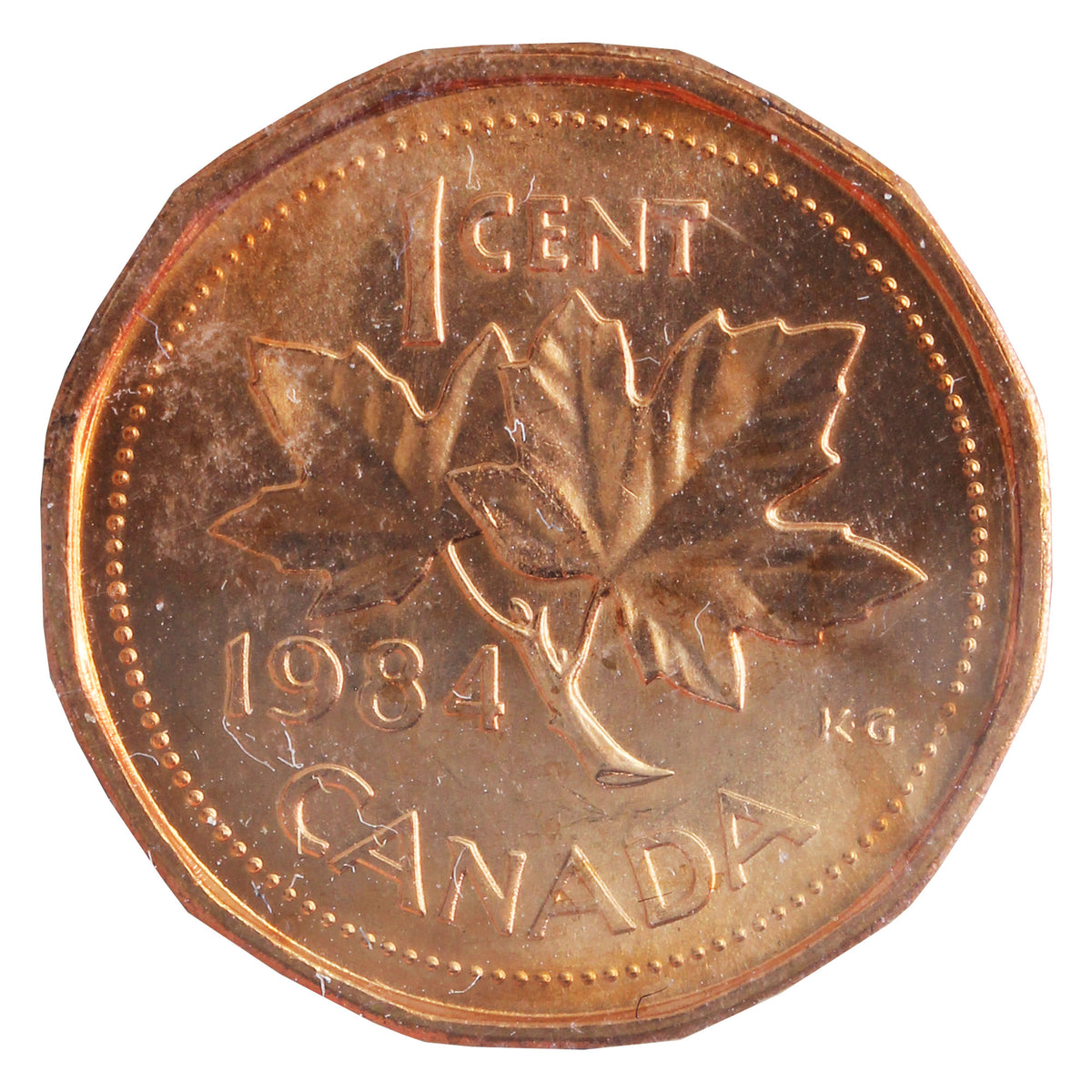 1984 Canada 1-cent ICCS Certified MS64 Red