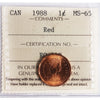 1988 Canada 1-cent ICCS Certified MS65 Red