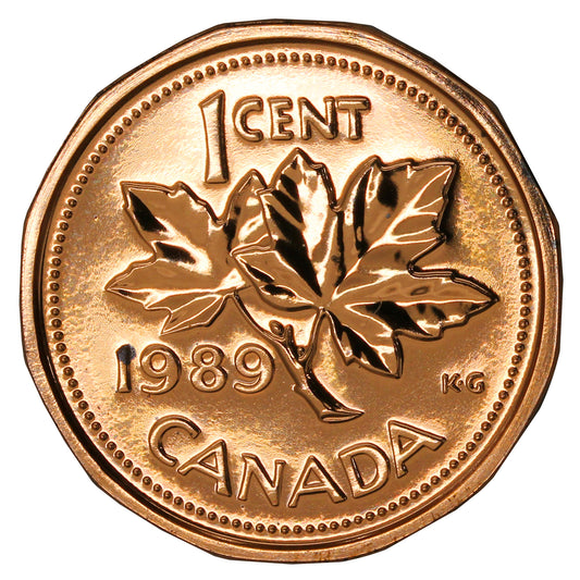 1989 Canada 1-cent Proof Like