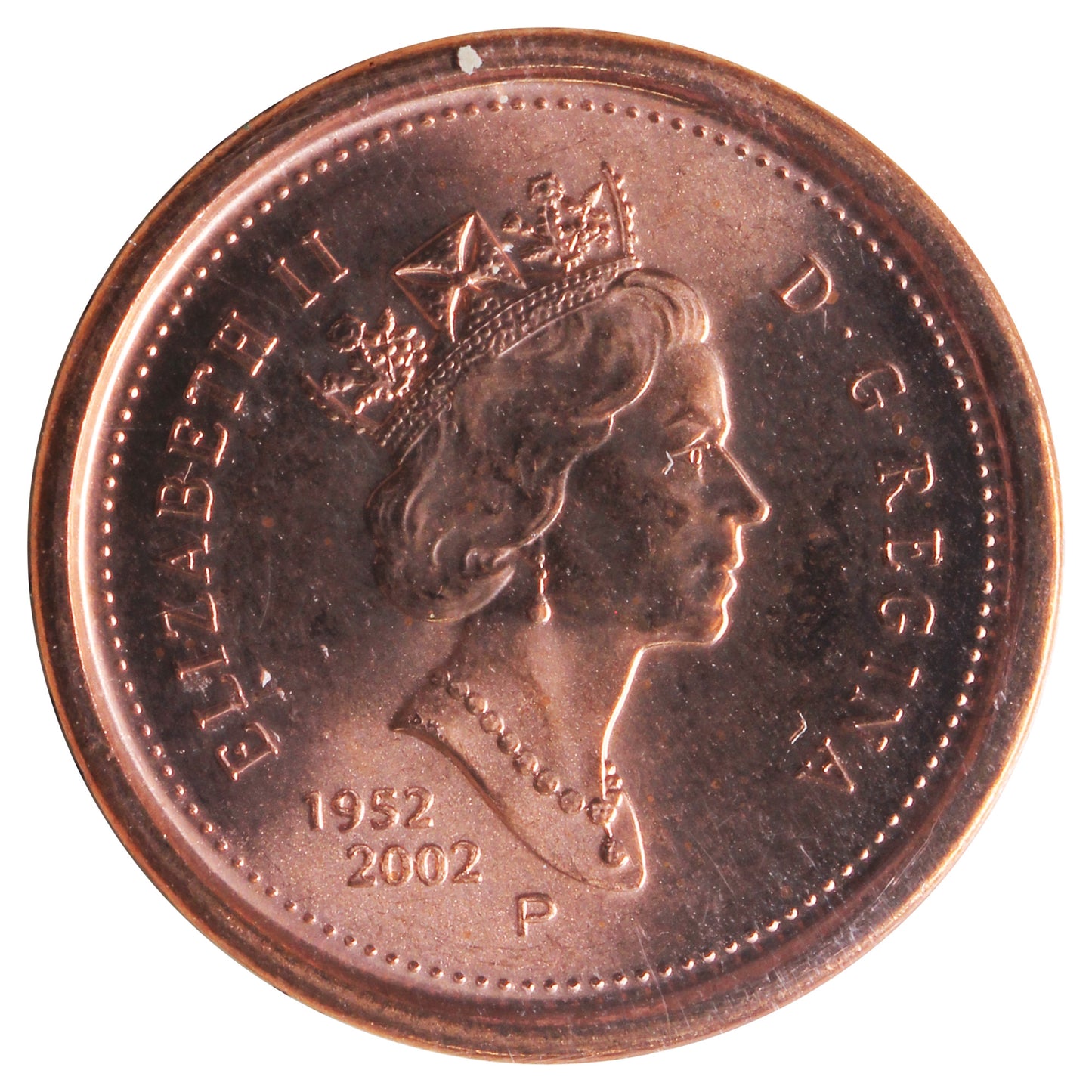 2002P Canada 1-cent ICCS Certified MS65 Red